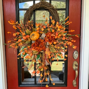 Fall Wreath Fall Wreaths for Front Door Front Door Wreath - Etsy