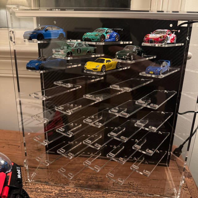 Scaffale 100 Auto Scaffale Parete Per Auto Giocattolo 1:64 - Espositore In Legno Per Hot Wheels, Contiene Fino A 100 Auto Porta Auto Giocattolo Da Parete