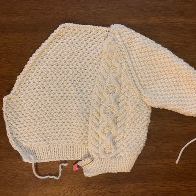 Baby Aran Sweater Cardigan Knitting Pattern Pdf Baby Cable Jumper ...