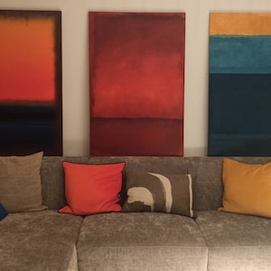 Mark Rothko Blue Orange Framed Canvas Painting,abstract Canvas ...