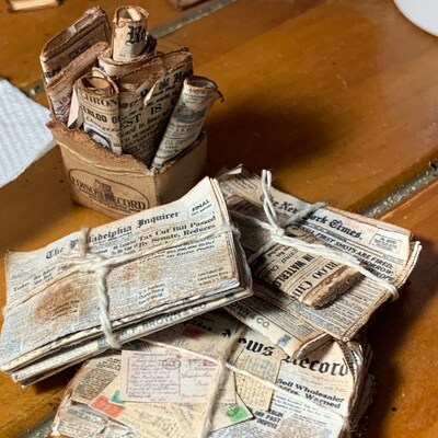Dollhouse Miniature Newspaper PDF Printable Template 5 Pages in 1:12 ...
