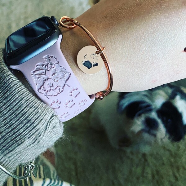 Paw Print Knot Bangle • Your Actual Pet Paw Print Bracelet • Custom Pet ...