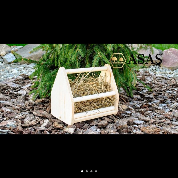 Picture of Guinea Pig Hay Feeder, Hay Rack Wooden, Made by Asaswood - Etsy