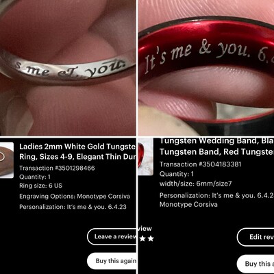 Ginger Lyne Collection 6mm Tungsten Steel “One Ring” Wedding Band – Gold Plated Lord Of The Rings Inspired - View #3