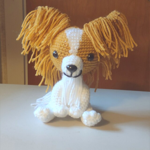 パピヨン犬のあみぐるみかぎ針編みパターン - Etsy 日本