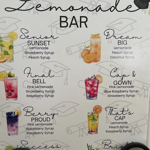 Graduation Lemonade Stand Sign Graduation Lemonade Bar Sign PNG | Grad Party Drink Station Sign ...