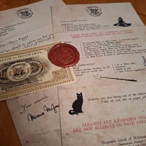 Personalized Acceptance Letter, School of Witchcraft and Wizardry, Train Ticket, Print Wand Registration, Wax Seal, Stamp, Wizard Birthday,