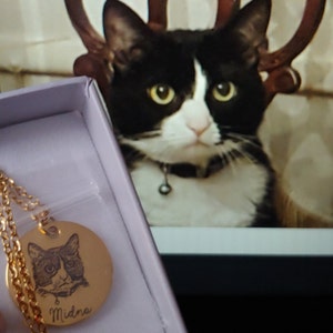 Personalized Jewelry Pet Portrait Custom Necklace Pet Jewelry Personalized Gifts Handmade Jewelry Cat Necklace for Women Pet Necklace LCN-AP photo