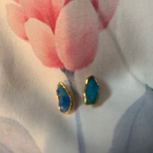 Customer photo from natalieallen941, Large Raw Australian Opal Stud Earrings