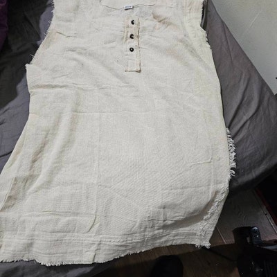 LALIKA Womens Vest Long Large Hood Natural Netted Cotton Festival Ceremony Tribal Dystopian Cyberpunk Steampunk Gypsy AJJAYA