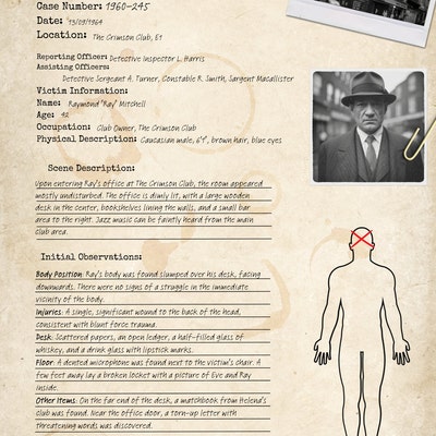 Case File Template Pack 50 Assets Canva Editable Aged Paper Detective