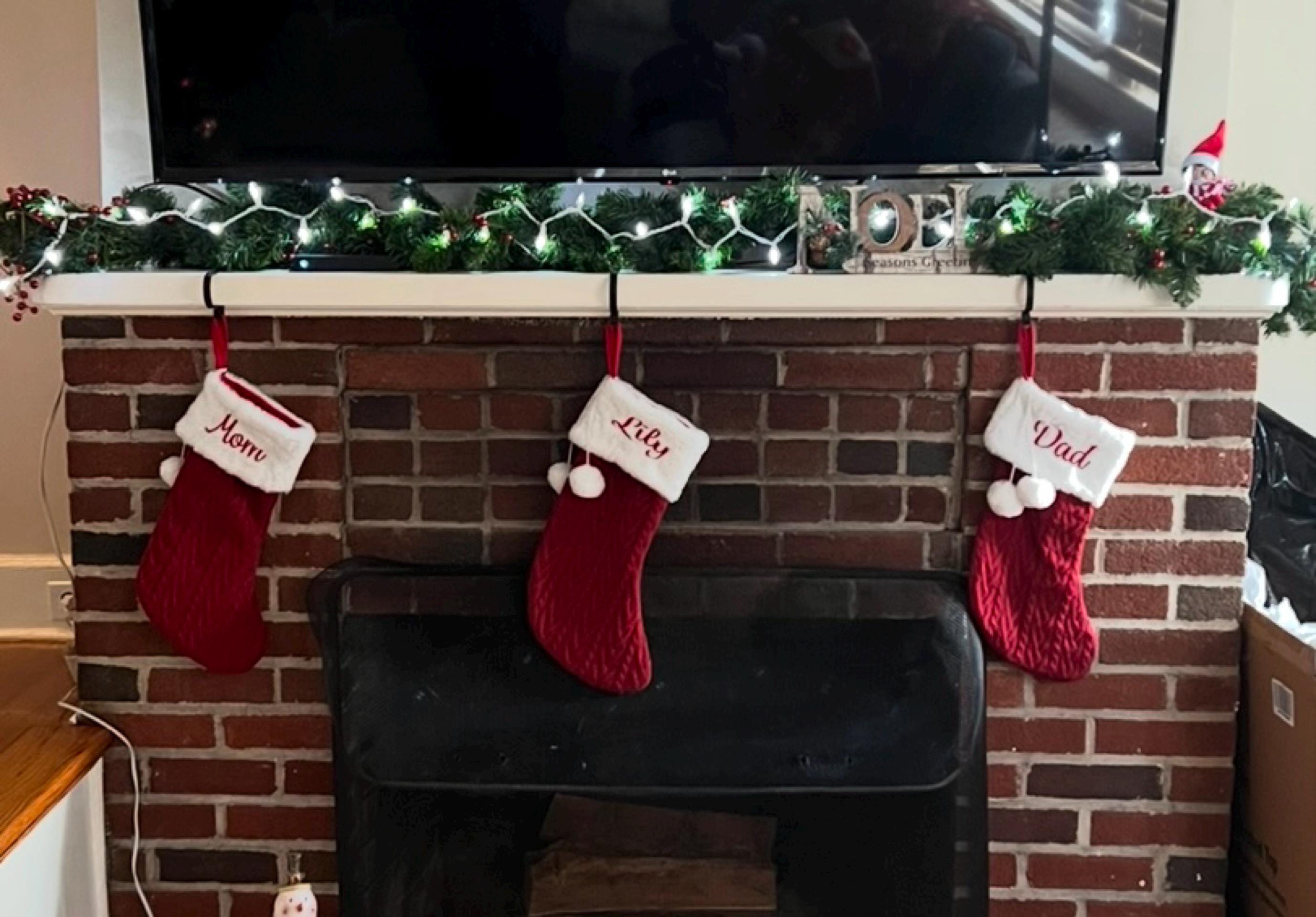 2025 Embroidered Christmas Stocking, Custom Christmas Stockings with pom pom, Holiday Gift, Xmas Stocking with Name, Christmas Decoration