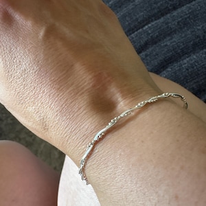 SILVER925 GUESS TWIST CHAIN BRACELETシルバー Men's Real Solid 925 Sterling Silver Bracelet Jewelry