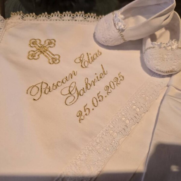 Santo Blue and white baptism suit