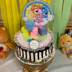 Combined 2nd & 4th Care Bears themed birthday cakes decora…