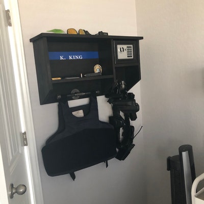 Black With Blue Line Wall Rack - Etsy