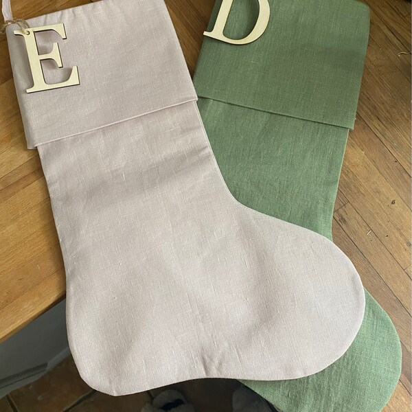 Christmas Stocking Linen, Minimalist Christmas Stocking, Scandinavian