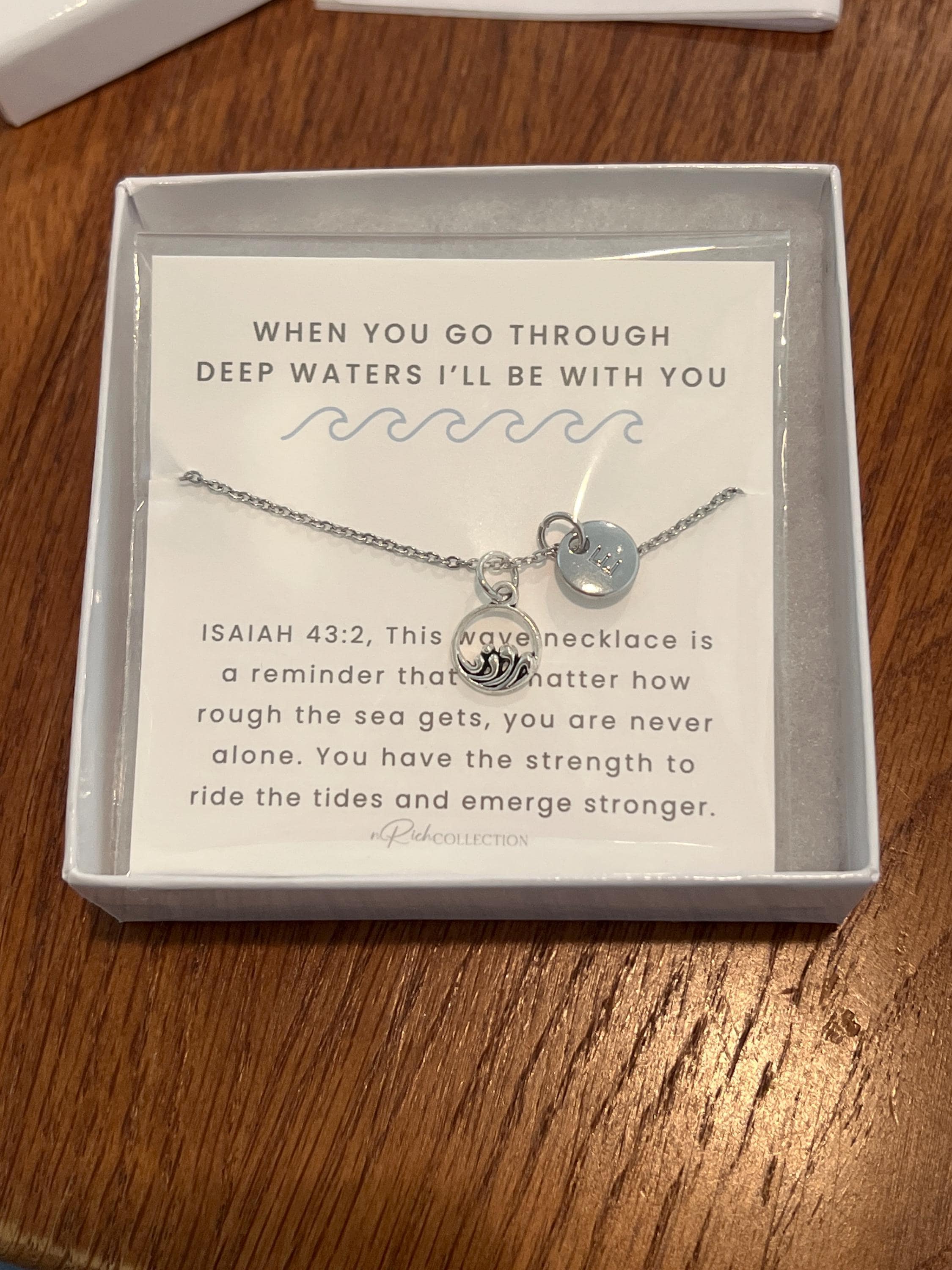 Ermutigungsgeschenk, christlicher Schmuck, Mitgefühlsgeschenk, Fehlgeburtsgeschenk, Geschenke für Sie, Wellenkette, Bibelversgeschenke, Trauergeschenk