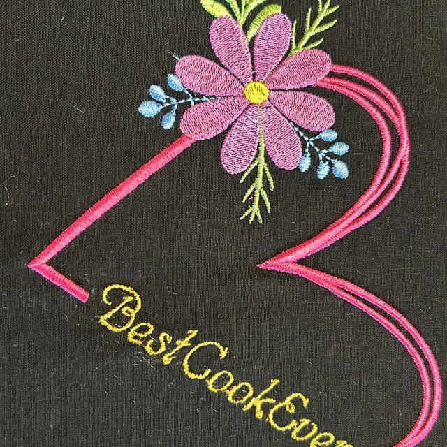 Split Heart Flower Embroidery Design, Flower Frame Embroidery