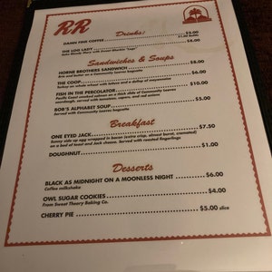 twin peaks diner menu
