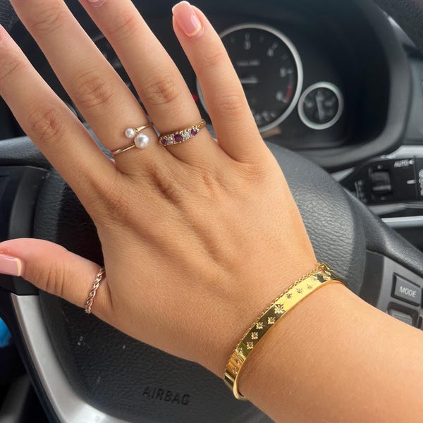 Spinner Anxiety Ring Gold Silver Minimal Worry Ring Rotating Ring ...