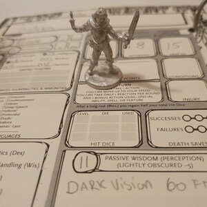 D&amp;D Full Character Sheet Printable Fillable PDF Dungeons | Etsy