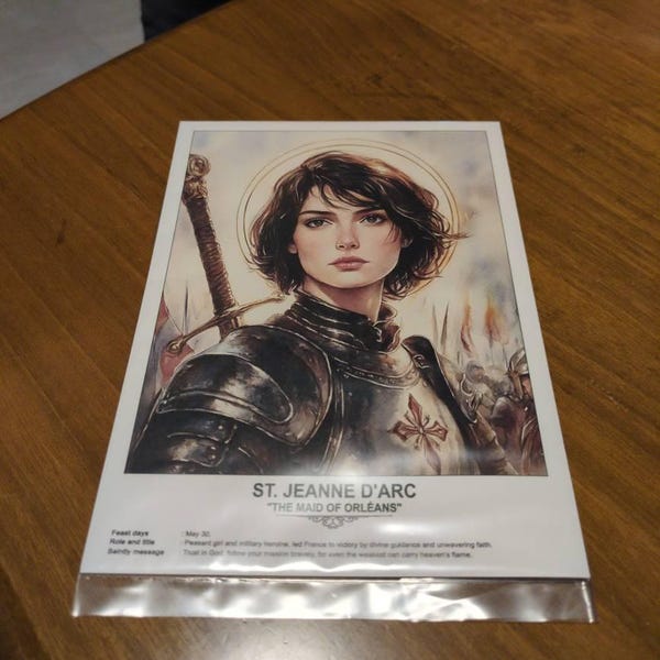 St. Jeanne D'arc, Sacred Art, Religious Wall Art for Families, Patron ...