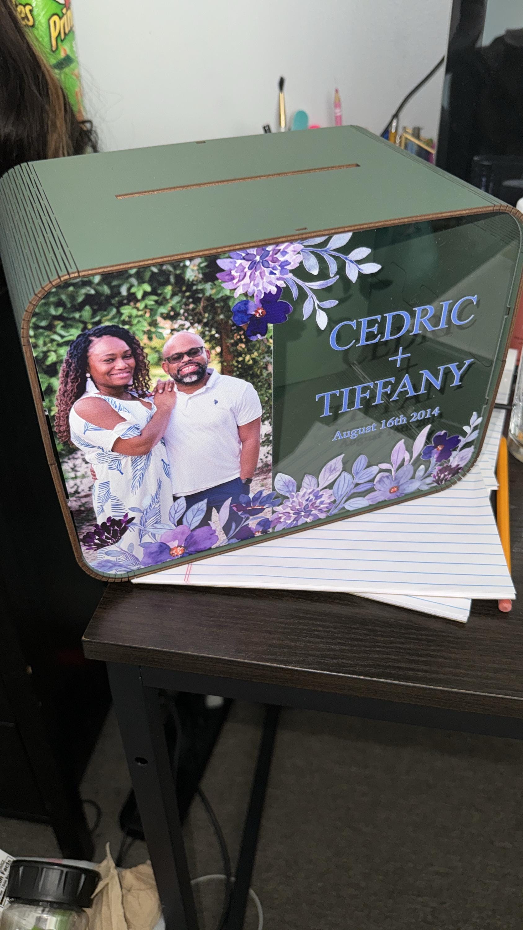 Personalisierte Hochzeitskartenbox mit Schlitz, Gewölbte Hochzeitsumschlagbox, Abschlusskartenbox, Hochzeitsgeschenkkartenbox, Hochzeitsspardose