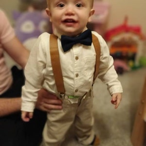 Taupe Brown Bow Tie , Kids Boys Baby Toddler Ring Bearer Cake Smash ...