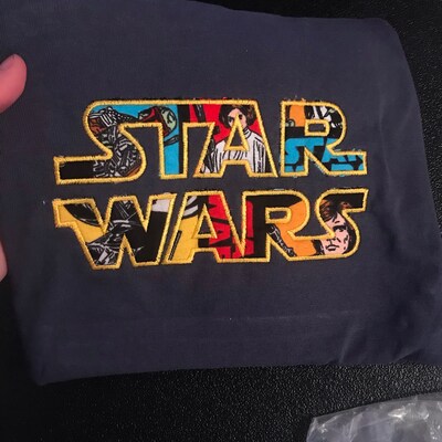 Star Wars Logo Digital Embroidery Machine Applique Design File - Etsy