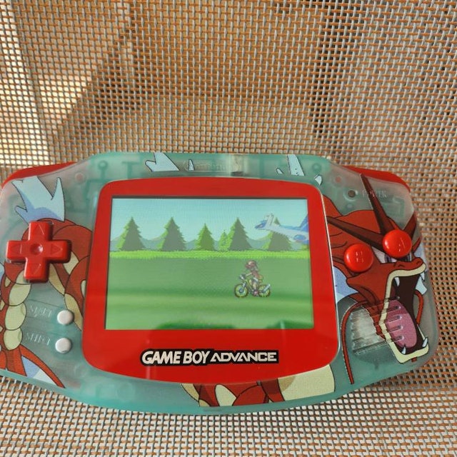 Game Boy Advance Mod Con Schermo IPS Laminato Funnyplaying, Edizione Shiny Red Gyarados, Nuovo