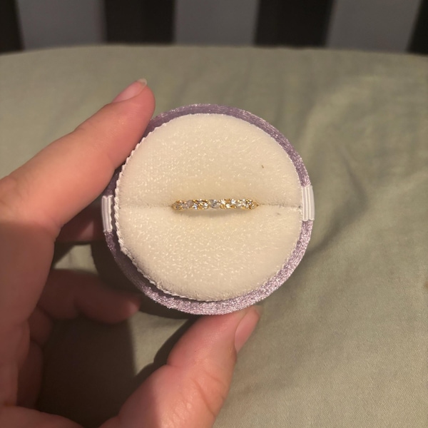 Moissanite Gold Wedding Band Unique Half Eternity Marquise Diamond ...