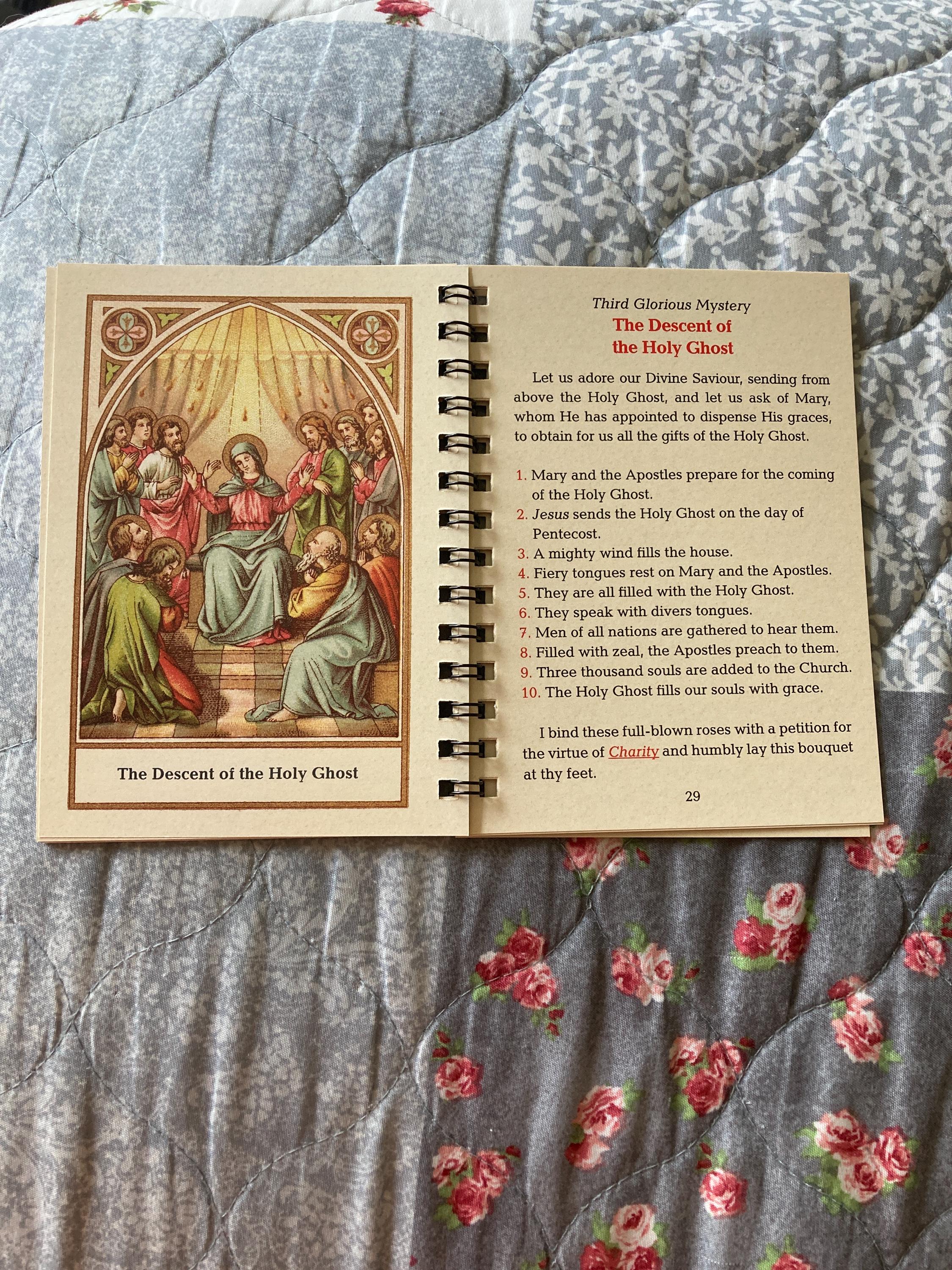 ORIGINAL!  POCKET-SIZE Rosary Meditation Book featuring 15 decades with meditations for each bead, Traditional Catholic, Latin Mass, Fatima