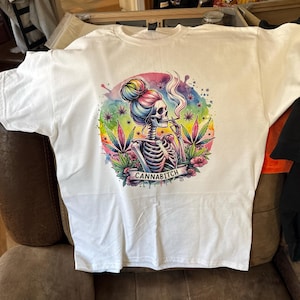 Colorful Witchy Cannabitch Skeleton Weed Pot Smoker T-Shirt Mug PNG File, Sublimation Design, Trendy Skull Sweary Mother T-Shirt Mug PNG