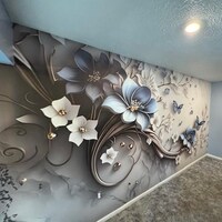 Papier Peint Autocollant 3D - Motif Fleur De Lotus Rose - Modèle R29046, Amovible Et Lavable