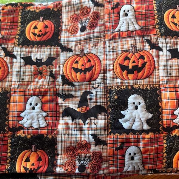 Fall Halloween Patchwork Seamless Digital Paper Fabric Print, Cute ...