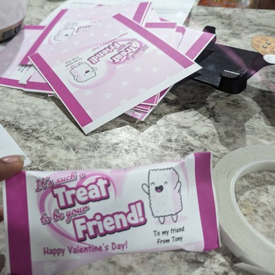 Valentine Chip Bag Wrap Printable Template Pink, Kids Valentines Cards ...