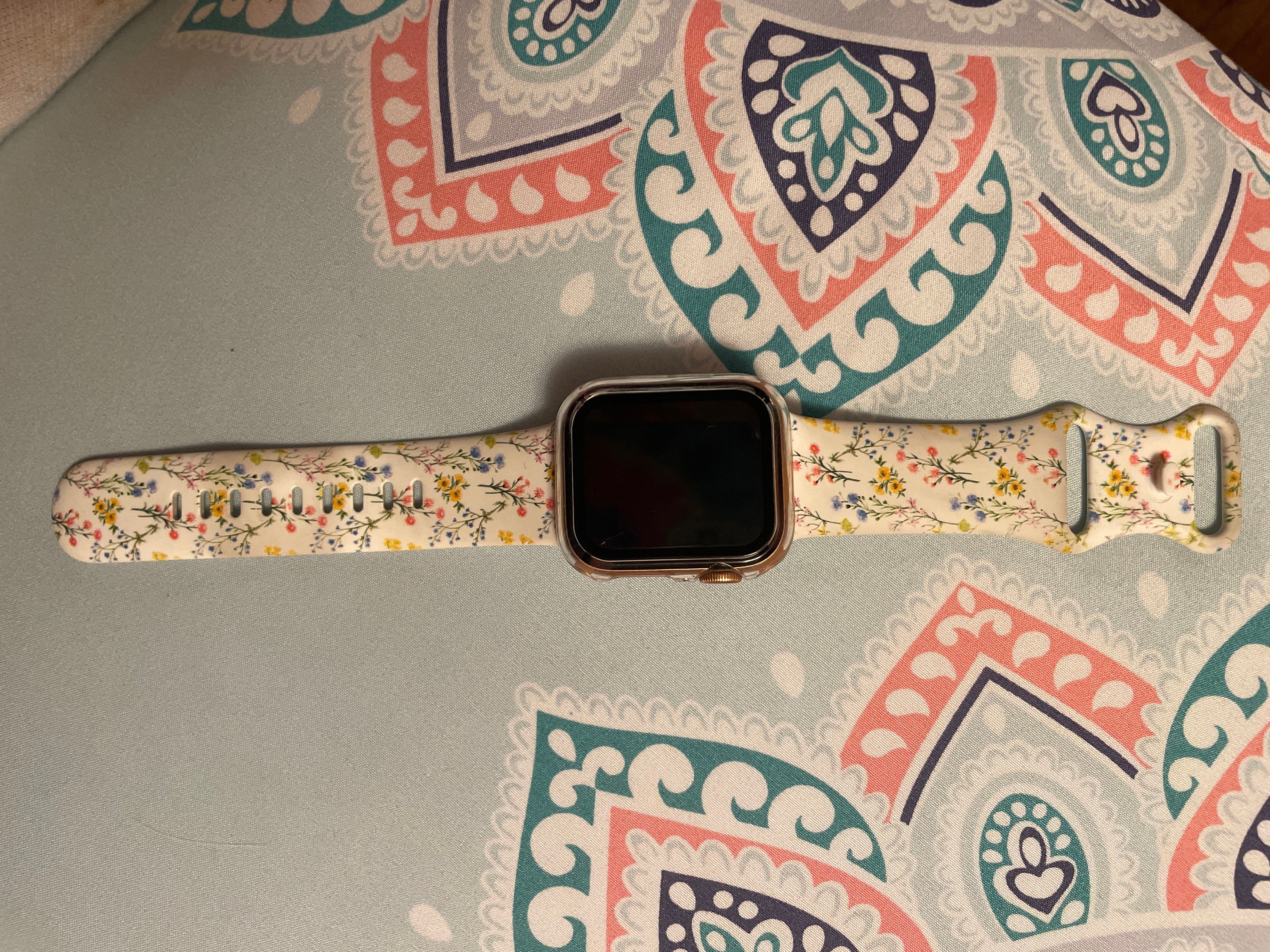 Small Spring Flowers Silicone Watch Band compatible with Apple Watch Fitbit Samsung Garmin
