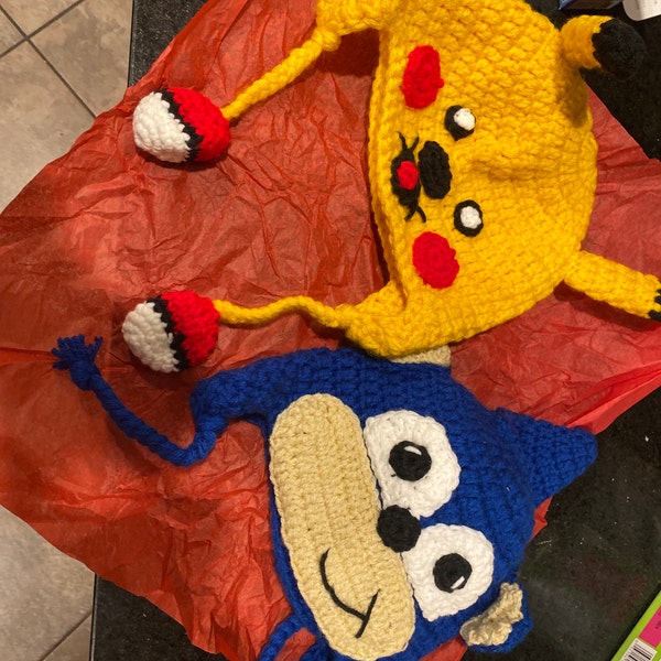 Sonic Inspired Crochet Hat Etsy