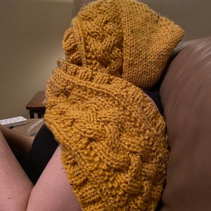 Ravelry: Bronwen: Celtic Cabled Hooded Scarf - Bulky pattern by