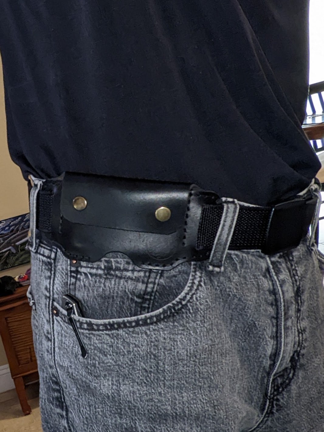 Leather Belt Card Holder with Key Hook | Safe Anti-Theft Wallet | Push-Up Design for Easy Access | Durable Leather Belt Wallet