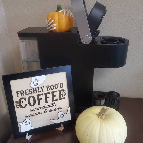 Freshly Boo’d Coffee Sign, Funny Halloween Sign, Coffee Sign, Halloween ...