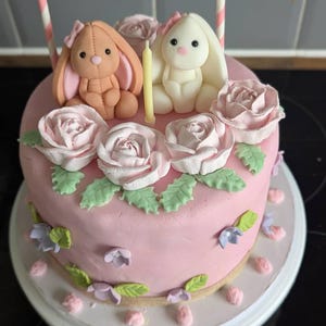Décorations de gâteau de Pâques en forme de lapin - Joyeux anniversaire - Décorations de gâteau pour Pâques