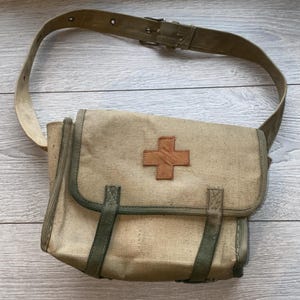 Vintage Military Field Medic First Aid Canvas Medical Rucksack