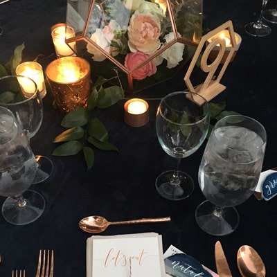 Wedding Geometric Table Numbers, Wedding Table Numbers, Gold Laser ...