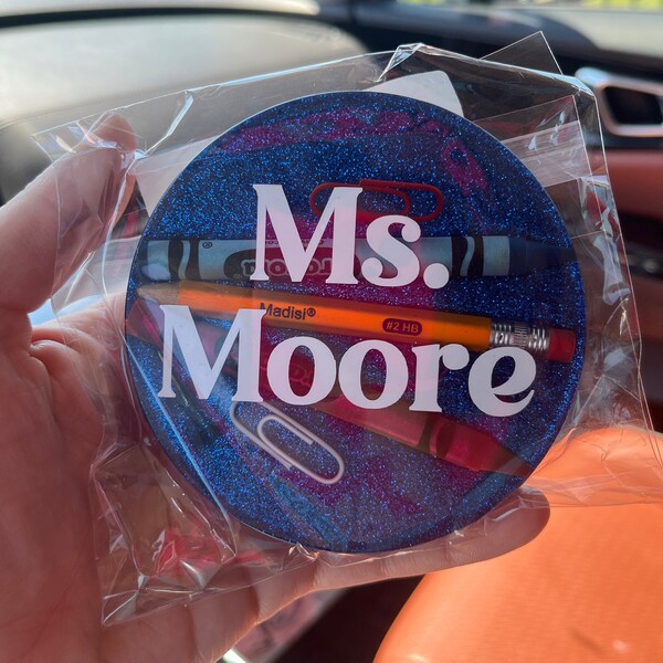 Personalized Teacher Appreciation Resin Coaster Custom Teachers Gift ...