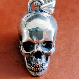 Skull Pendant, Sterling Silver Skull Pendant, Almost 100 Grams