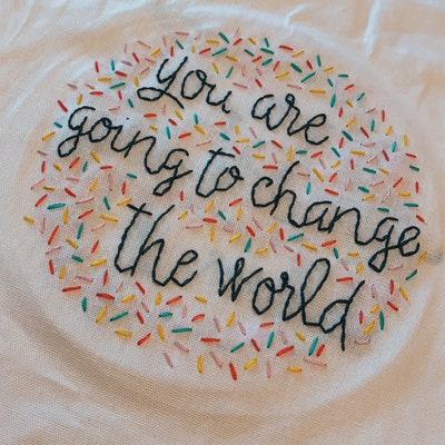 Personalised Message Embroidery Photo Hoop - Etsy