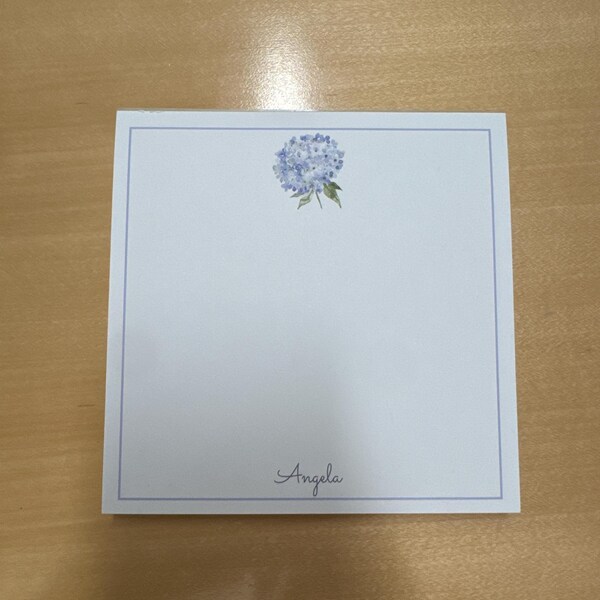 Personalized Watercolor Hydrangea Notepad, Floral Women Notepad - Etsy