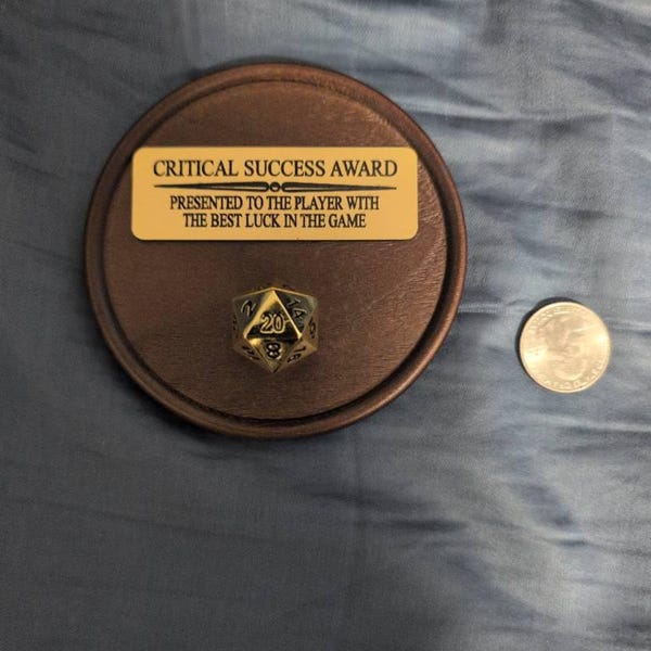 D&D Critical Success/fail Award - Dungeon and Dragons Plaque - Dice ...